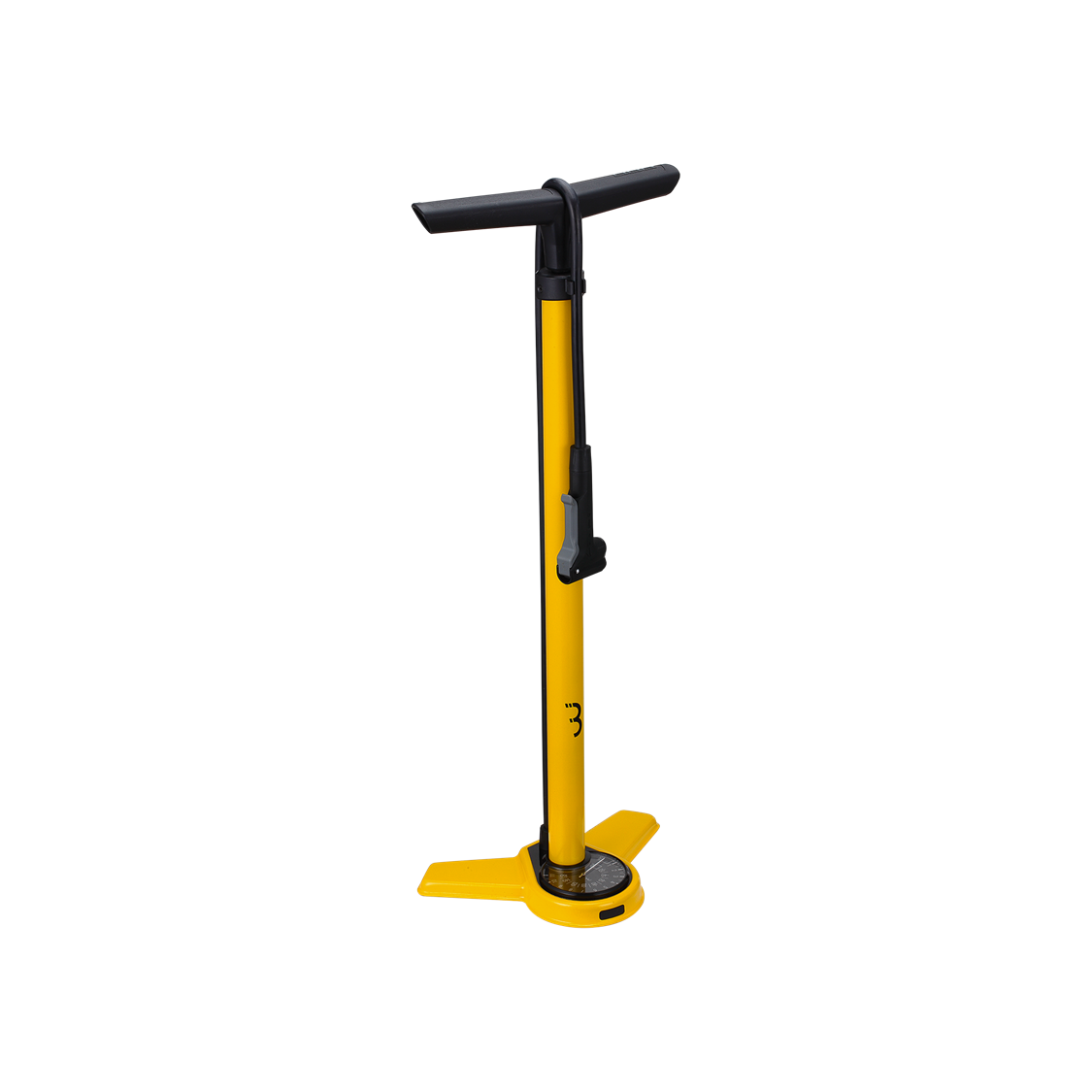 BBB 'AIRSTEEL' FLOORPUMP YELLOW 670mm (DualHead Valve)