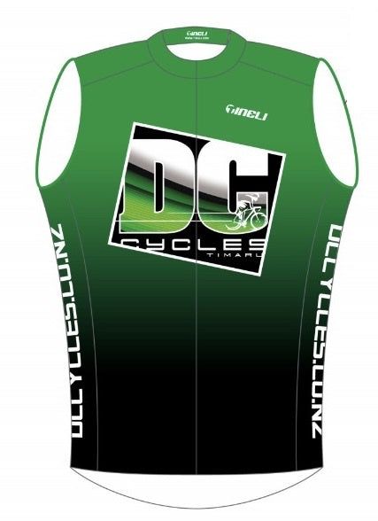 a green parking meter on a sidewalk