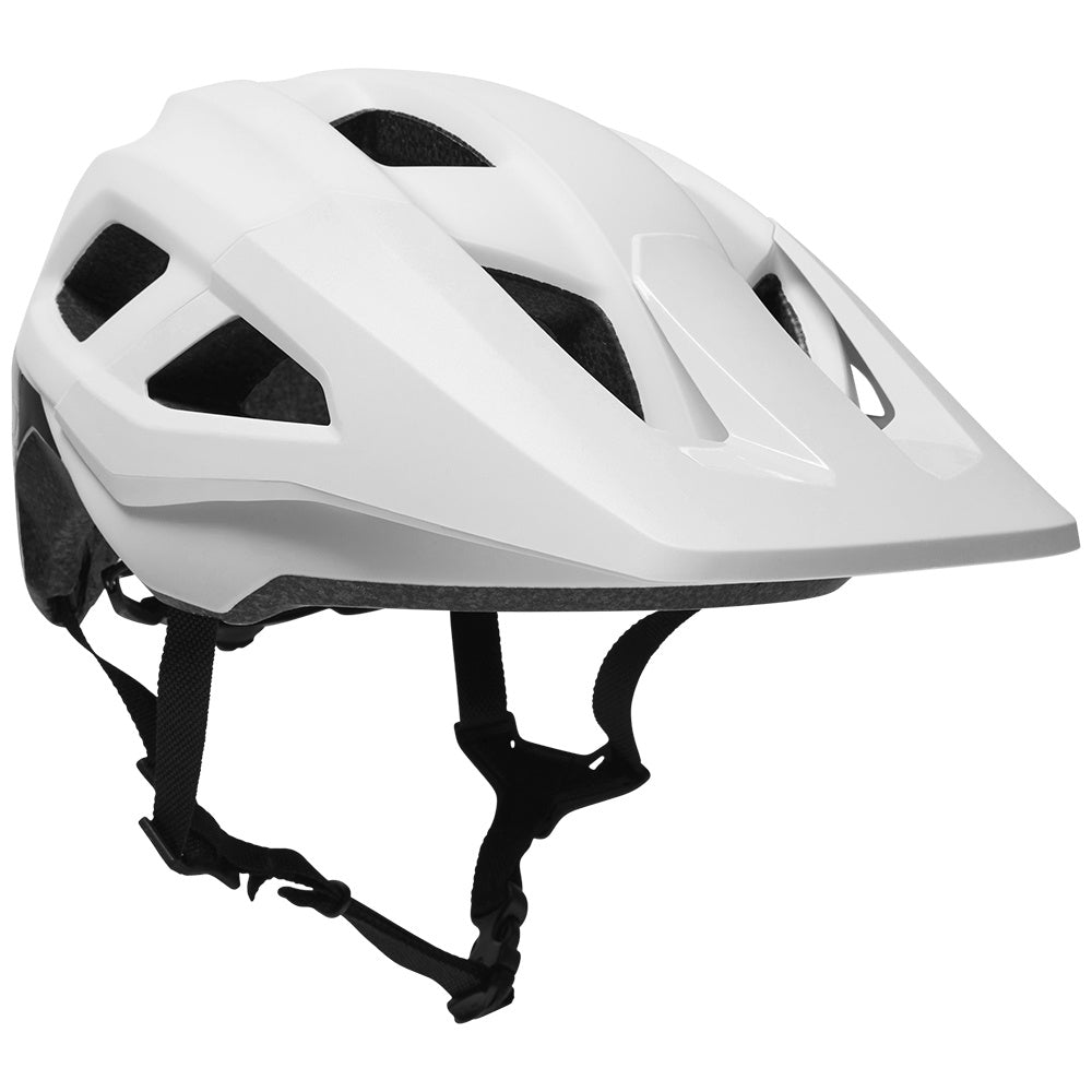 FOX Mainframe MIPS CE helmet, white with black vent panels and chin strap