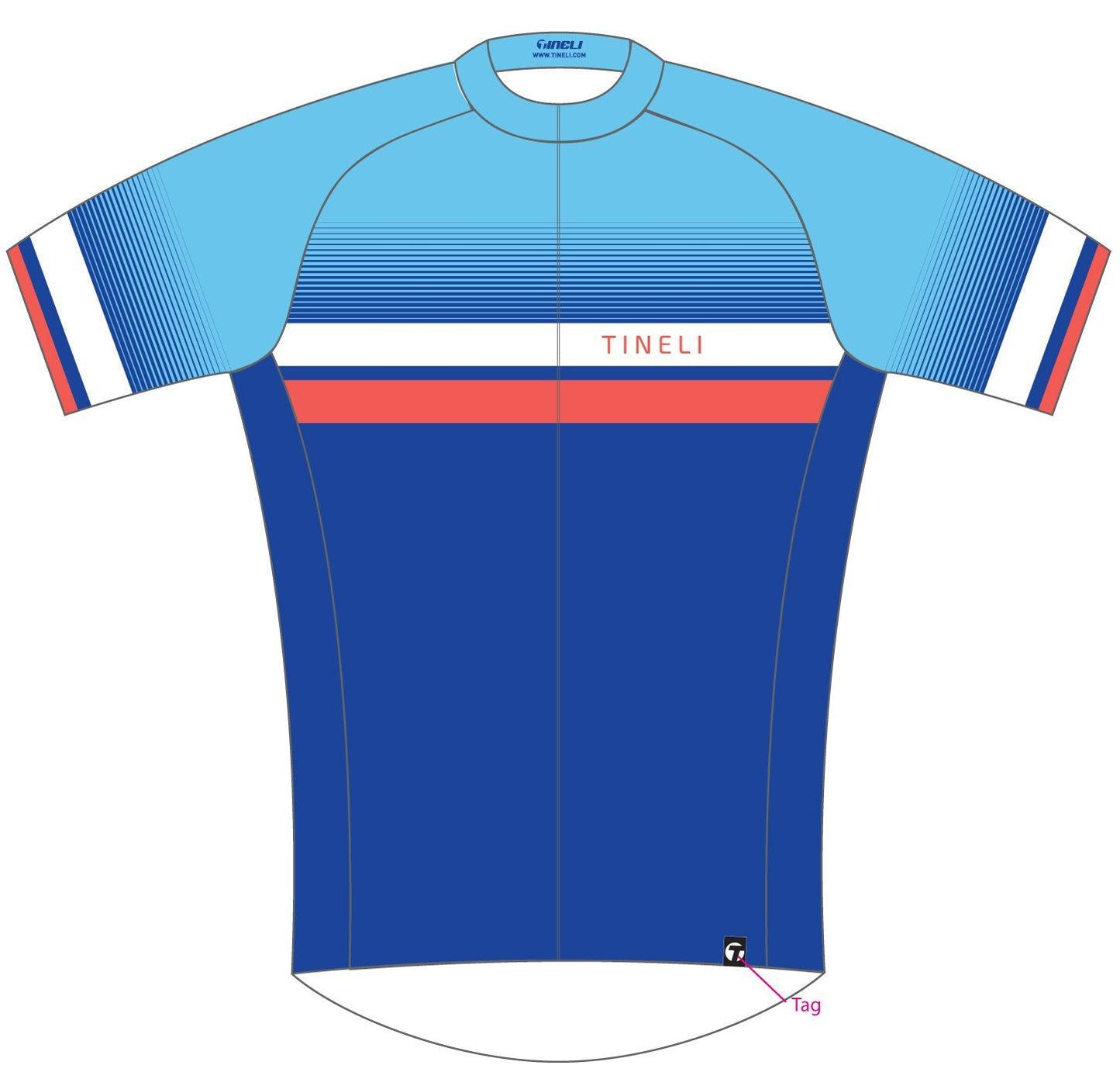 a close up of a blue and white train