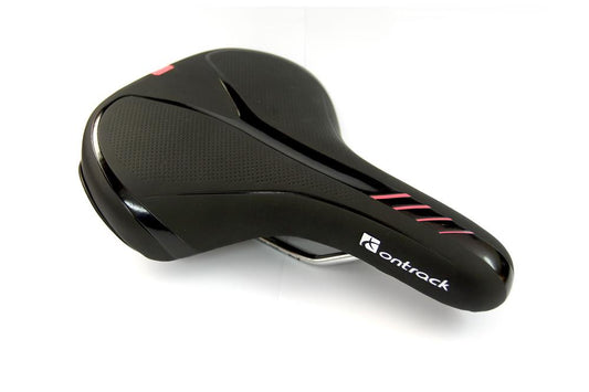 SADDLE WOMENS GEL MOULDED BLK/FLURO PINK BASE CUT
