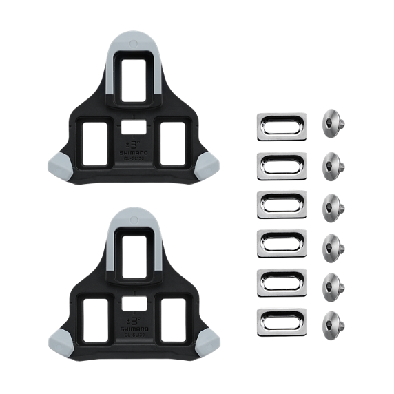 Shimano float cleat set: grey SPD cleats with mounting hardware, two pieces
