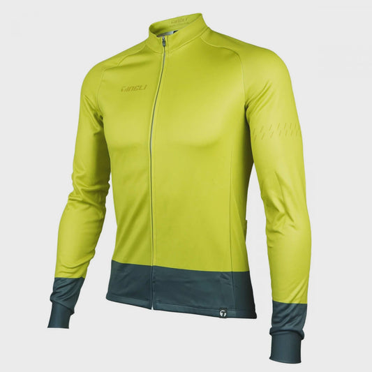 Tineli Citron intermediate jacket, neon yellow with full zip and stand collar, dark cuffs/hem