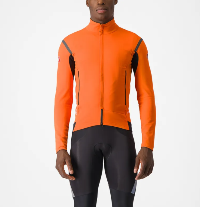 CASTELLI PERFETTO ROS 2 LONG SLEEVE JACKET MEN'S RED ORANGE/DARK GRAY - DC Cycles -  