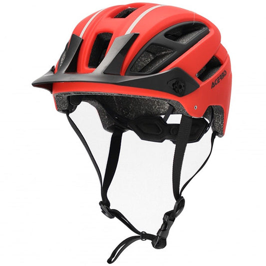 ACERBIS DoubleP MTB helmet in red with adjustable chin strap and vents