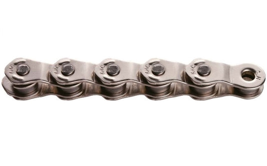 CHAIN KMC 'HL1 WIDE' 1SPD 1/2" x 1/8" HALF LINK SILVER 100LINKS