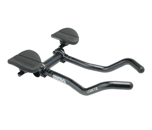 Black Profile Legacy II aluminum aero handlebar with two armrests and clamp mounts