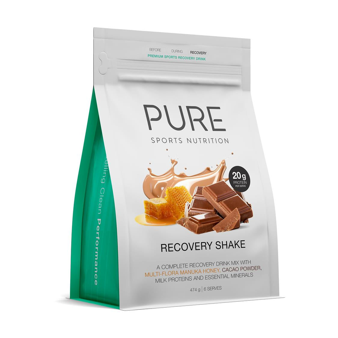 PURE - 475g RECOVERY SHAKE ORGANIC CACAO & HONEY