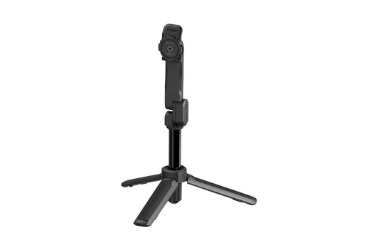 QUAD LOCK tripod selfie stick with black phone mount and three legs