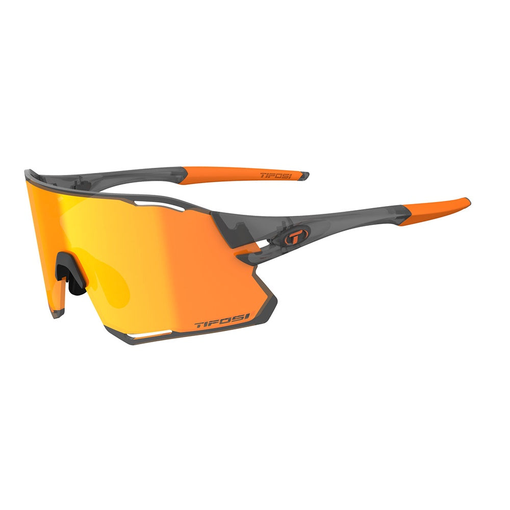 Tifosi Rail Race Sunglasses Satin Vapor with Clarion Orange and Clear Lens