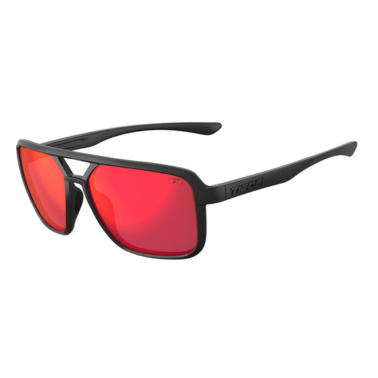 Tifosi Salto Sunglasses Blackout with Smoke Red Mirror Lens