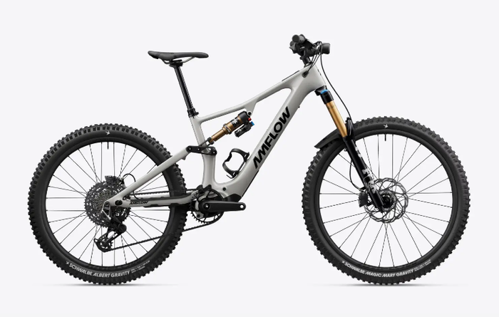 AMFLOW PX Carbon Pro electric mountain bike with suspension fork, fat wheels, and disc brakes