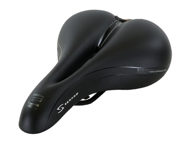 Black cut-out gel bicycle saddle with smooth ergonomic top
