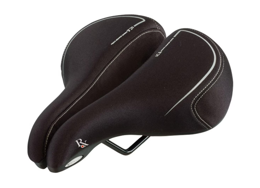 Serfas Hybrid Comfort bicycle saddle, black ergonomic padded design, 203 mm