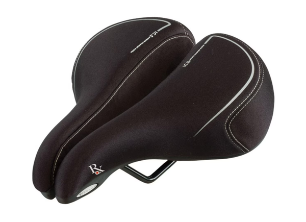 Serfas Hybrid Comfort bicycle saddle, black ergonomic padded design, 203 mm