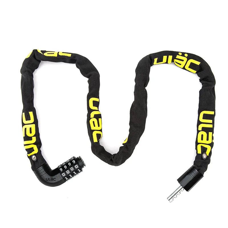 ULAC Lock Steel Kombat Com Chain Hardened Steel 7mm x 100cm Black/Yellow - DC Cycles -  