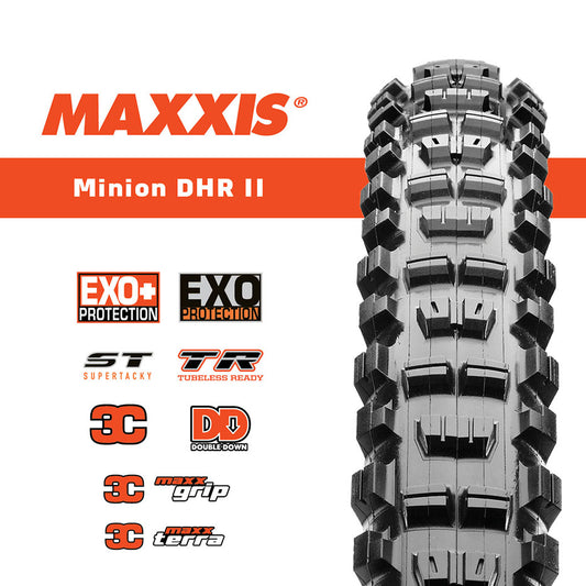 MAXXIS 29 x 2.40 WT MINION DHR II 3C/TR/DD MAXX GRIP FOLDABLE